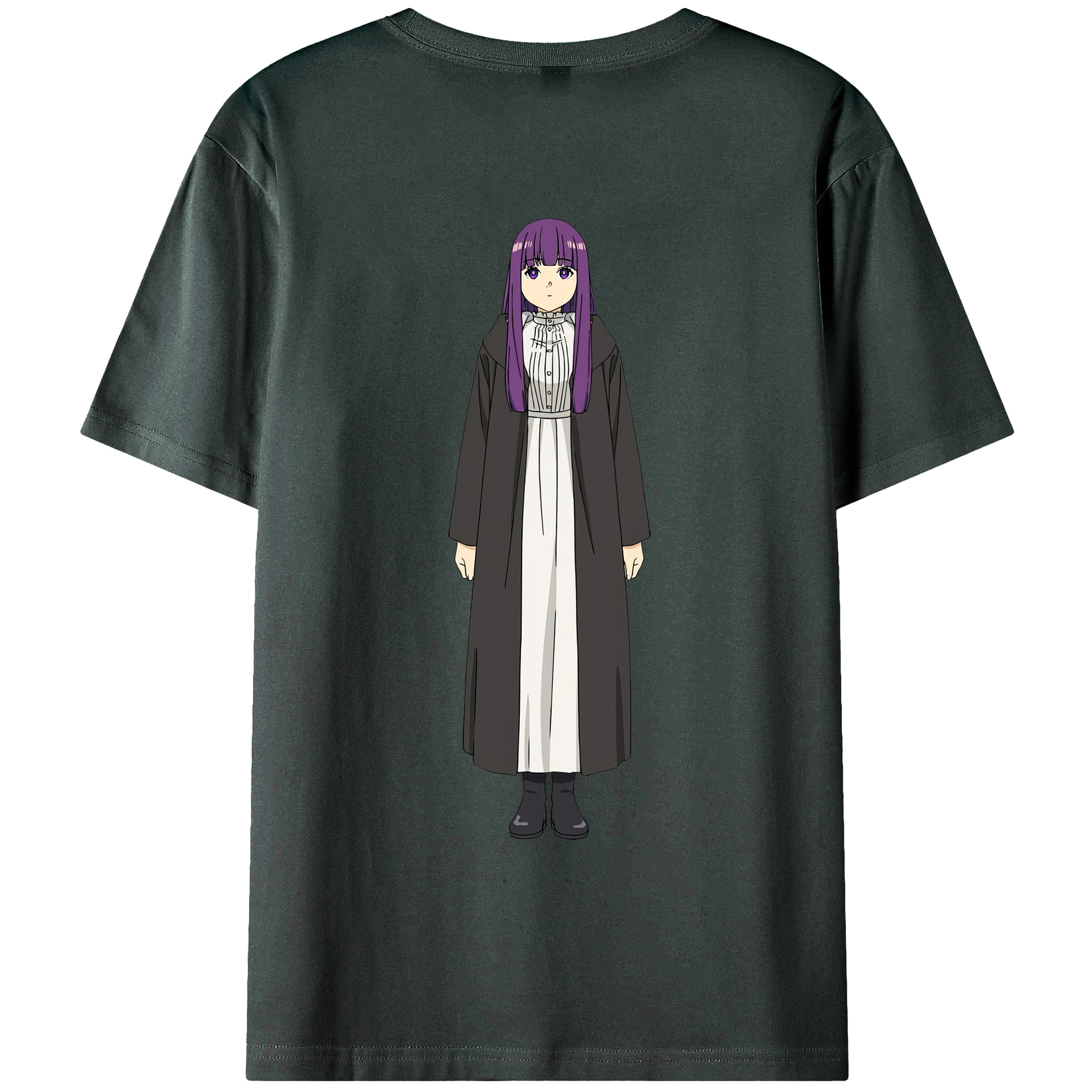 （画像用） 葬送のフリーレン Frieren 綿100％ メンズ半袖Tシャツ（バックプリント） 通気性